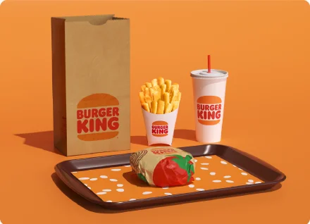 버거킹 와퍼 세트메뉴(포장용기, 감자튀김, 콜라, 와퍼 단품) 이미지
