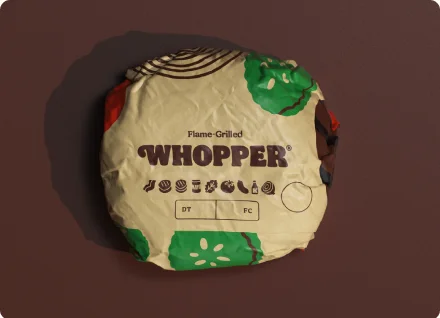 버거킹 와퍼 단품이 포장된 이미지